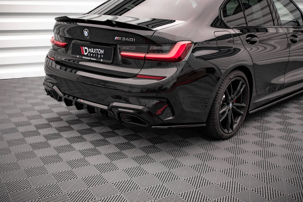 Maxton Design Heck Ansatz Flaps Diffusor V.3 passend für BMW M340i / M-Paket G20 / G21 schwarz Hochglanz