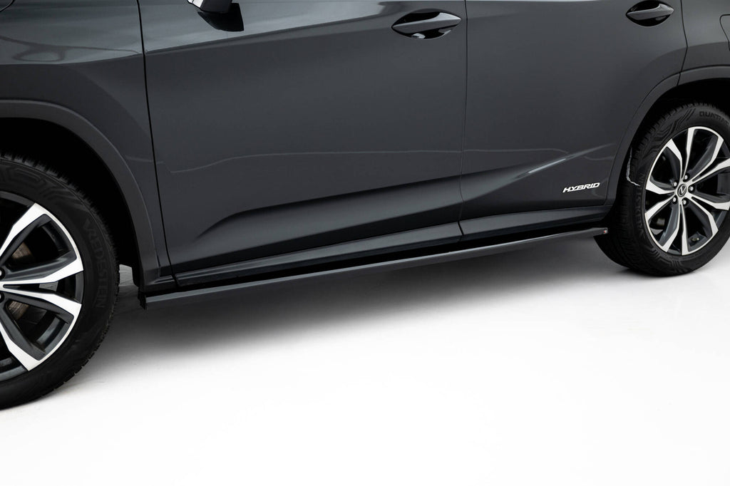 Maxton Design Street+ Seitenschweller Leisten passend für Lexus RX F-Sport Mk4 Facelift (Version ohne OEM-Trittbretter) schwarz Hochglanz