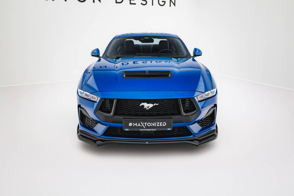 Maxton Design Street+ Spoilerlippe Front Ansatz V.1 passend für Ford Mustang GT Mk7 schwarz Hochglanz