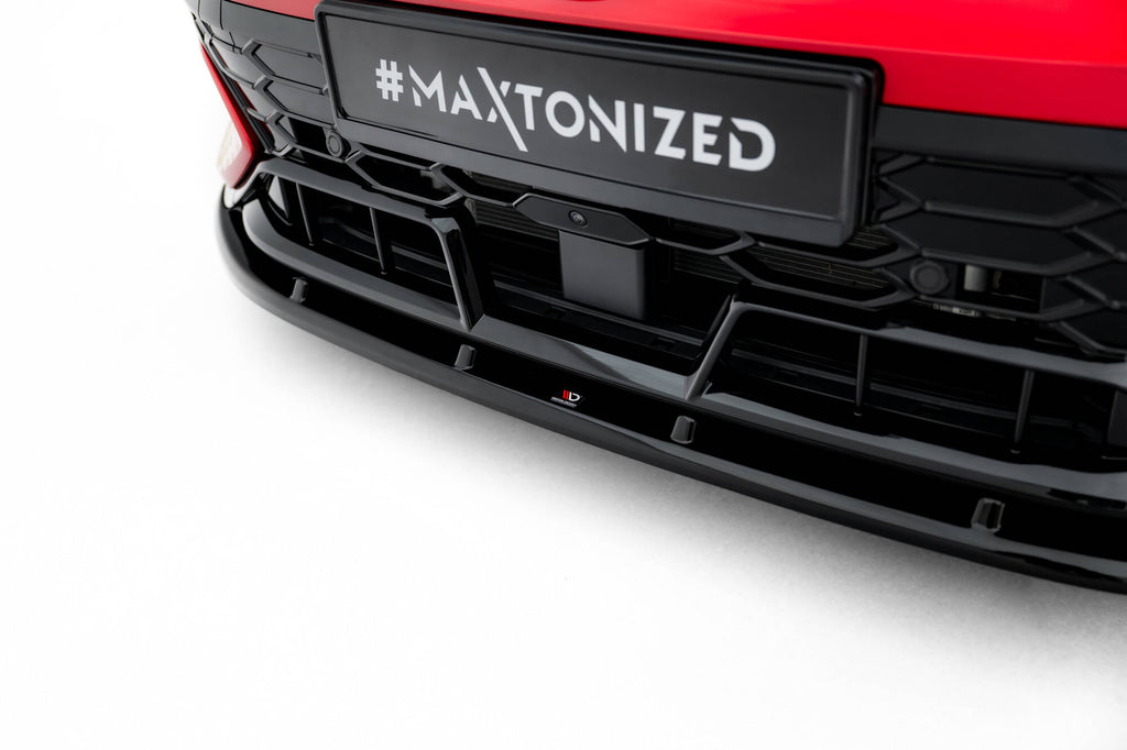 Maxton Design Street+ Spoilerlippe Front Ansatz V.2 passend für VW Golf GTI Clubsport Mk8 Facelift schwarz Hochglanz