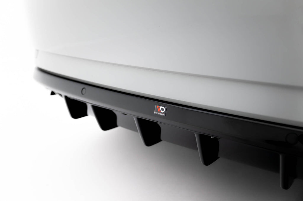 Maxton Design Diffusor Heck Ansatz passend für Skoda Superb Liftback / Combi Mk3 schwarz Hochglanz