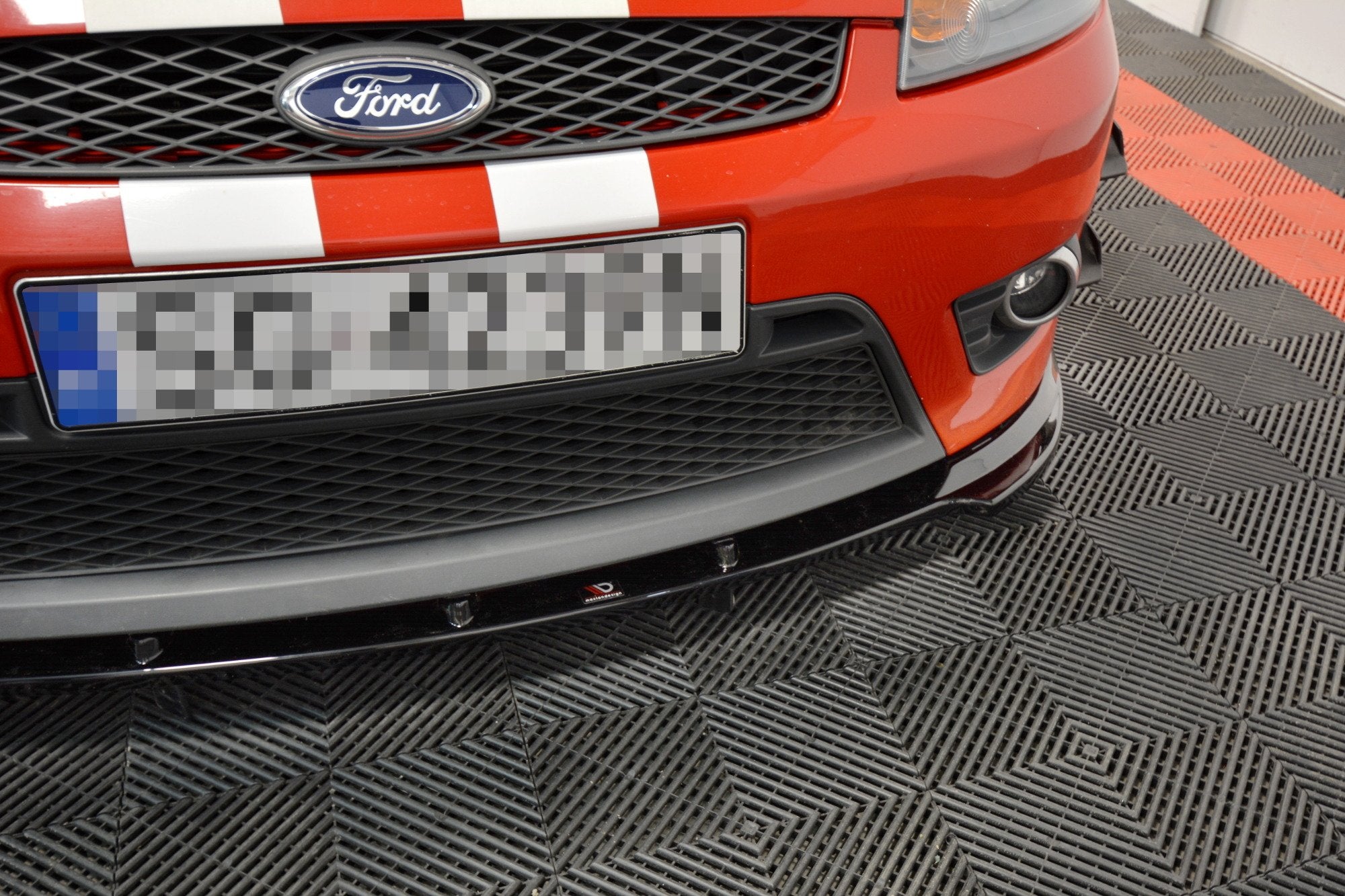Maxton Design Street+ Spoilerlippe Front Ansatz V.1 passend für Ford Fiesta ST Mk6 schwarz Hochglanz