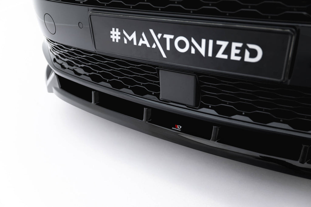 Maxton Design Street+ Spoilerlippe Front Ansatz V.2 passend für VW Multivan Long T7 schwarz Hochglanz
