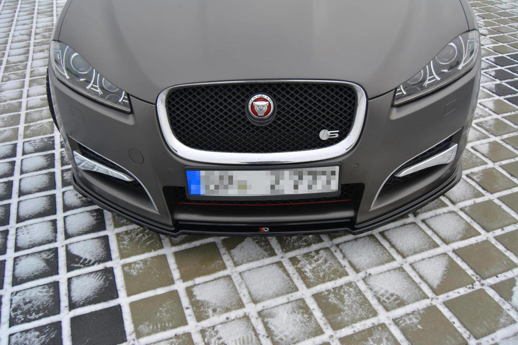 Maxton Design Street+ Spoilerlippe Front Ansatz passend für JAGUAR XF (X250) MK1 SPORTBRAKE S-PACK schwarz Hochglanz