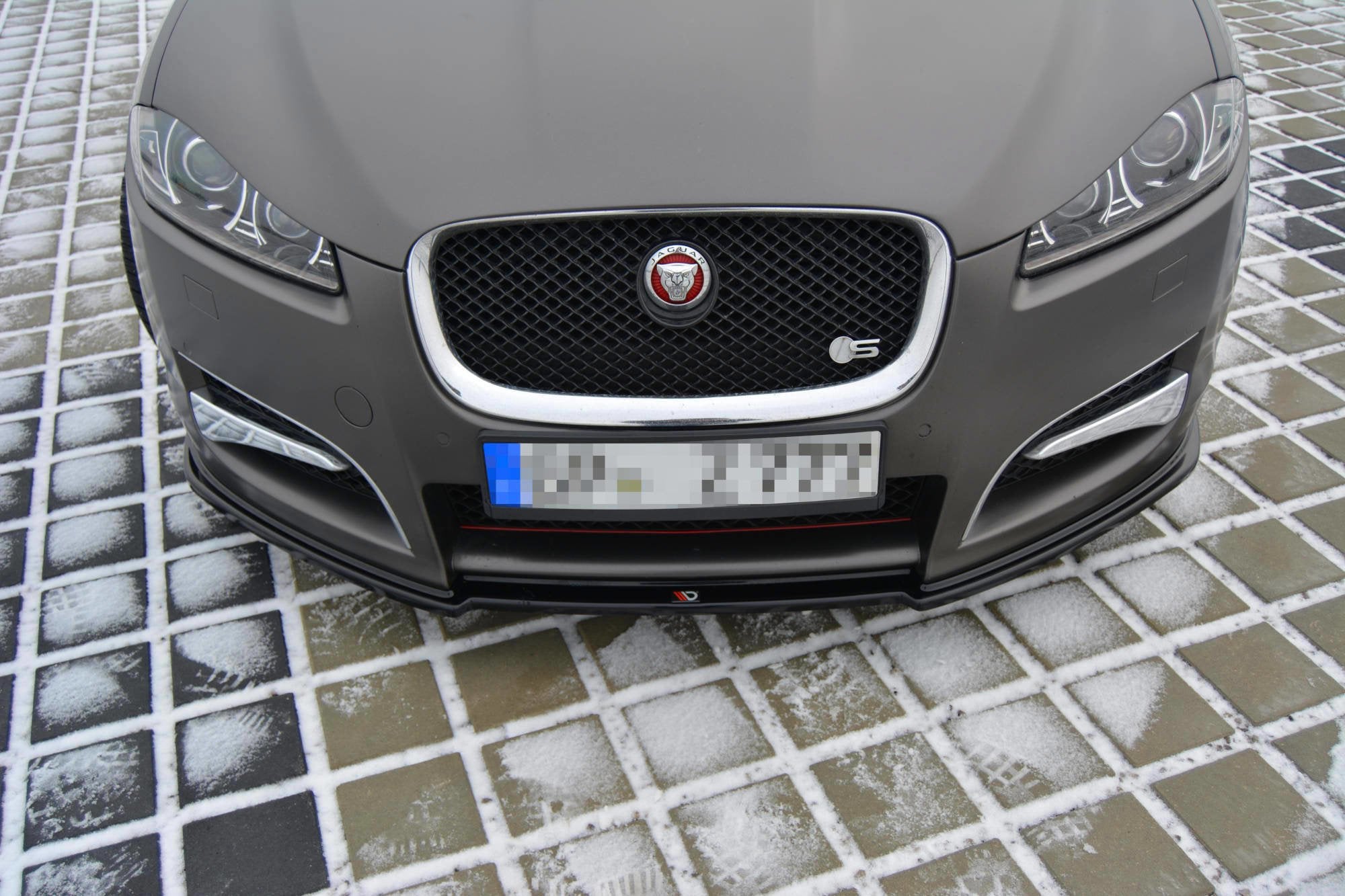 Maxton Design Street+ Spoilerlippe Front Ansatz passend für JAGUAR XF (X250) MK1 SPORTBRAKE S-PACK schwarz Hochglanz
