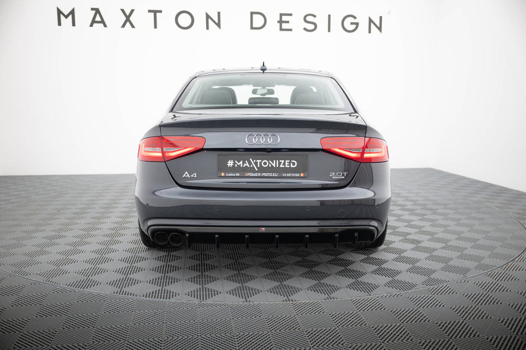 Maxton Design Diffusor Heck Ansatz passend für Audi A4 B8 Facelift (Doppelauspuff li.)
