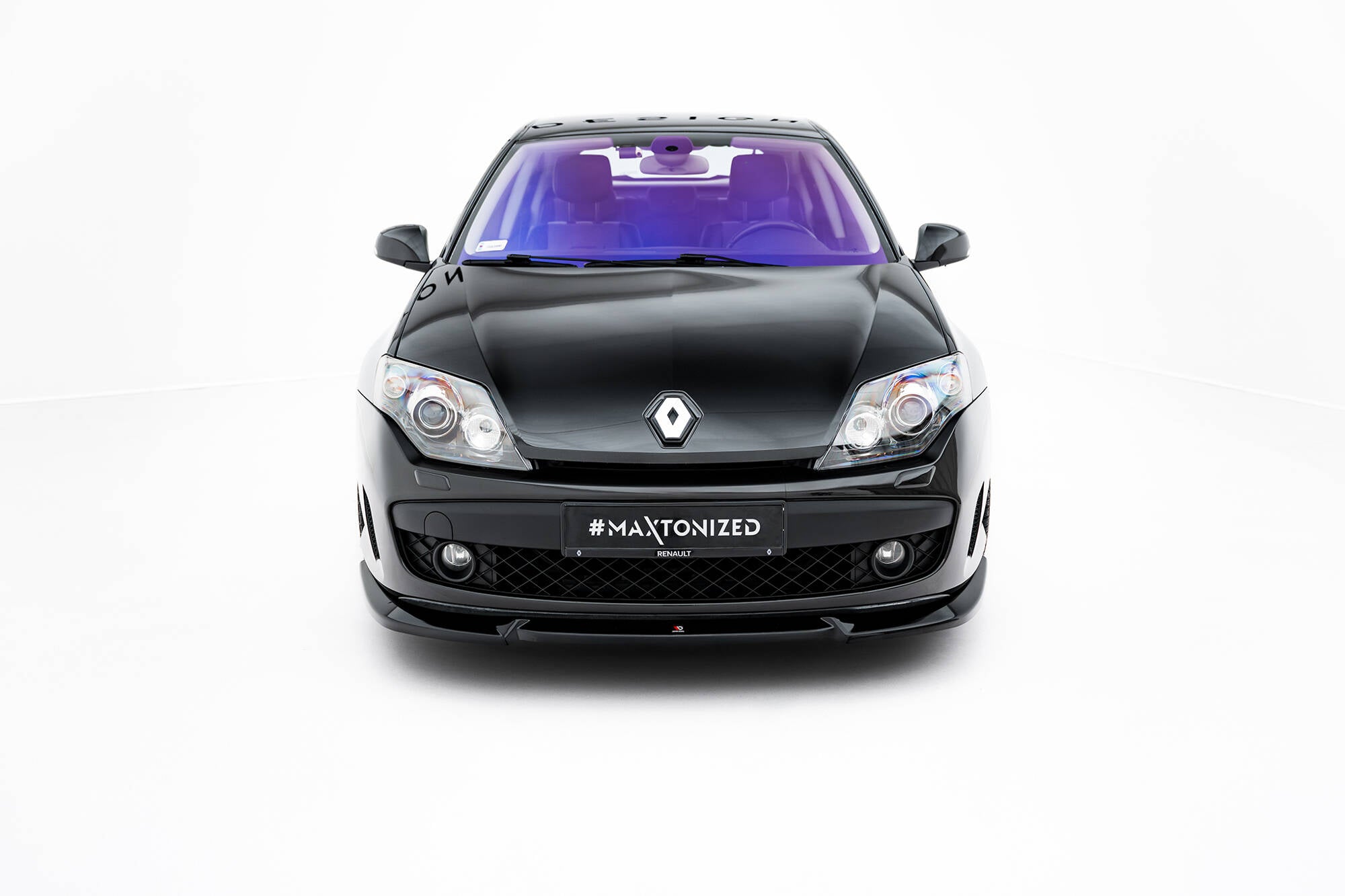 Maxton Design Street+ Spoilerlippe Front Ansatz passend für Renault Laguna Hatchback GT Mk3 schwarz Hochglanz