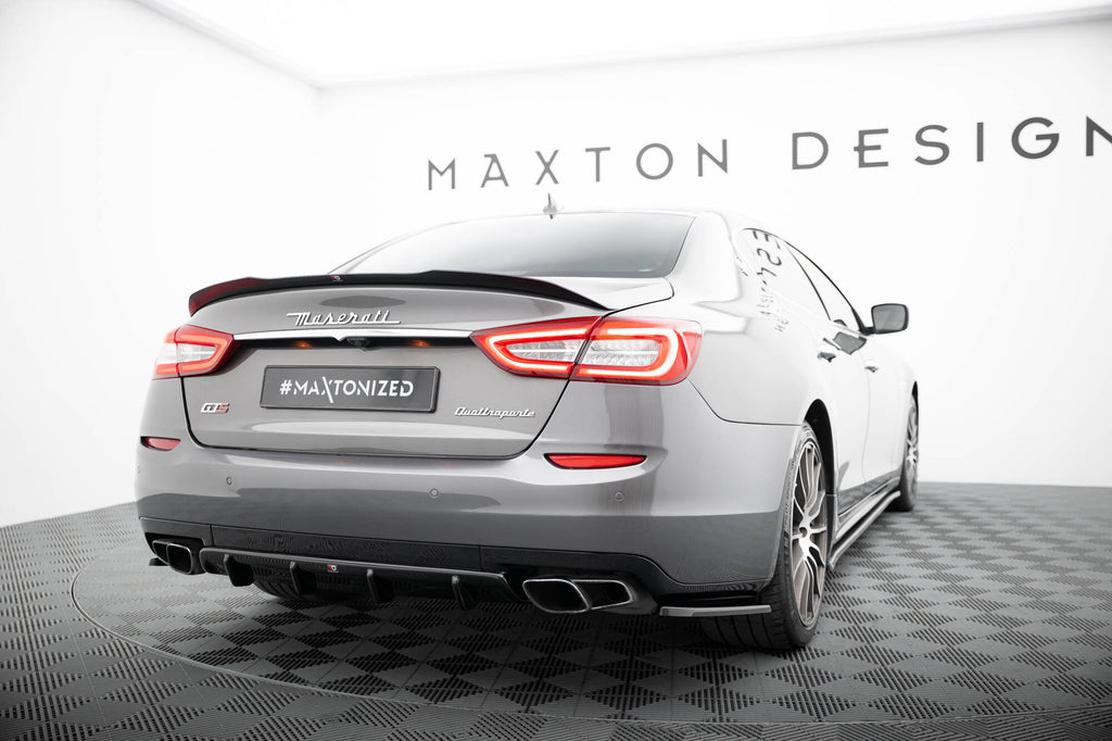 Maxton Design Diffusor Heck Ansatz passend für Maserati Quattroporte Mk6 schwarz Hochglanz