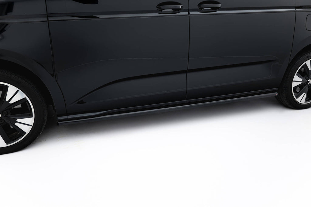 Maxton Design Street+ Seitenschweller Leisten passend für VW Multivan Long T7 schwarz Hochglanz