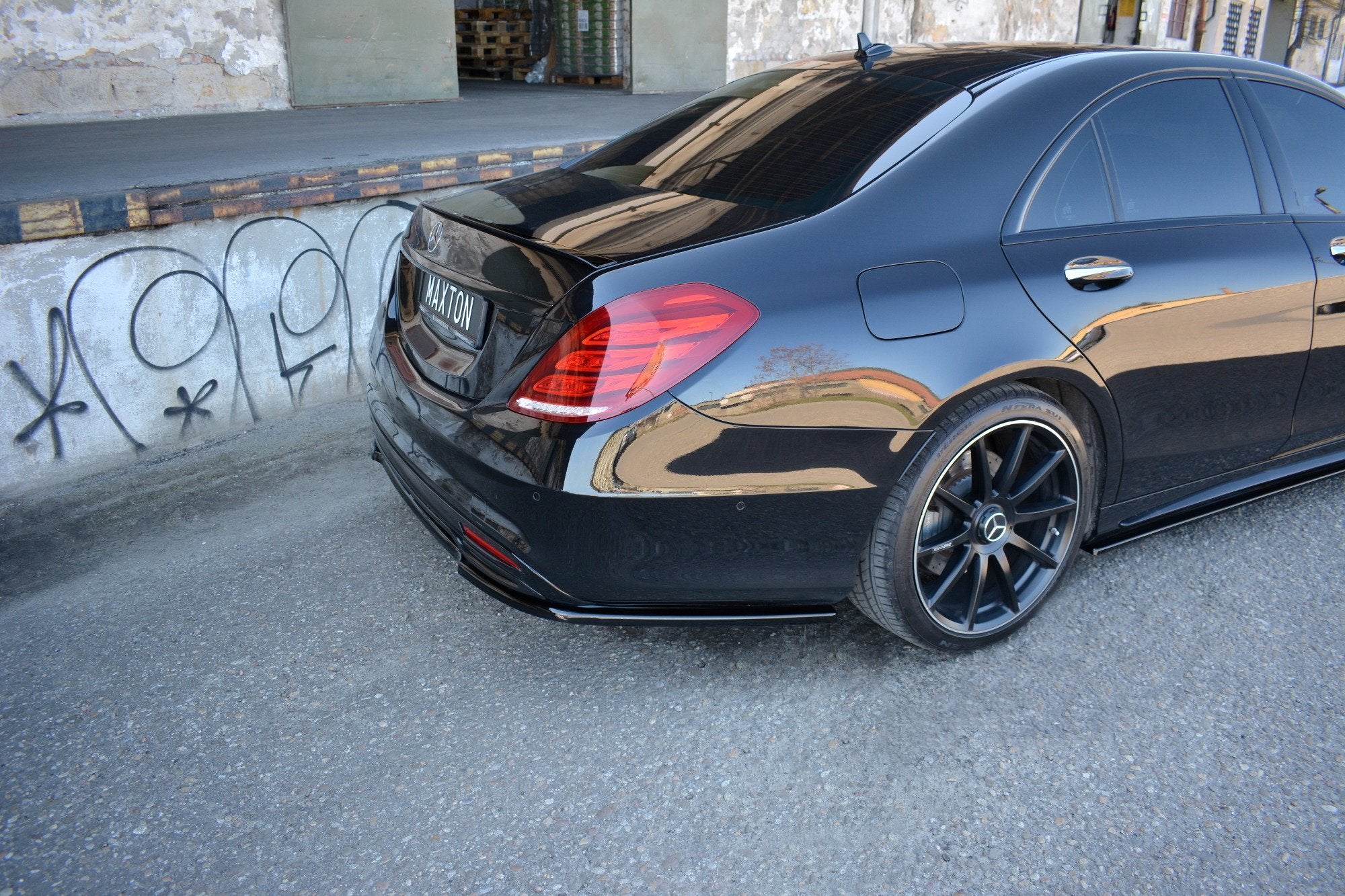 Maxton Design Heckansatz Mercedes S-KLASSE AMG-LINE W222 schwarz Hochglanz für Mercedes-Benz S Klasse W222
