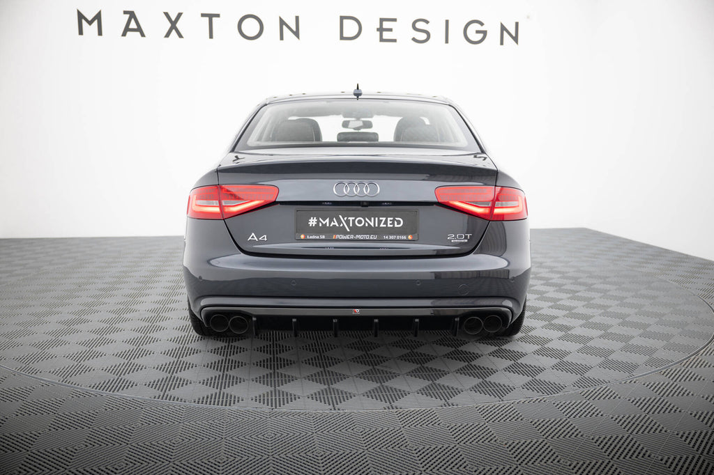 Maxton Design Diffusor Heck Ansatz passend für Audi A4 B8 Facelift (Doppelauspuff li. re.)