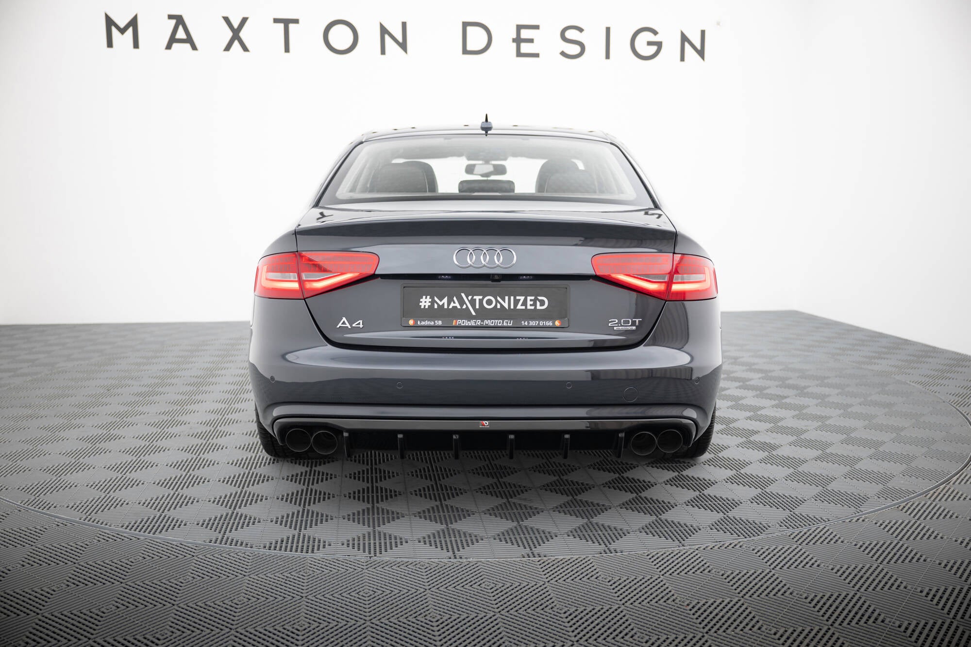 Maxton Design Diffusor Heck Ansatz passend für Audi A4 B8 Facelift (Doppelauspuff li. re.)