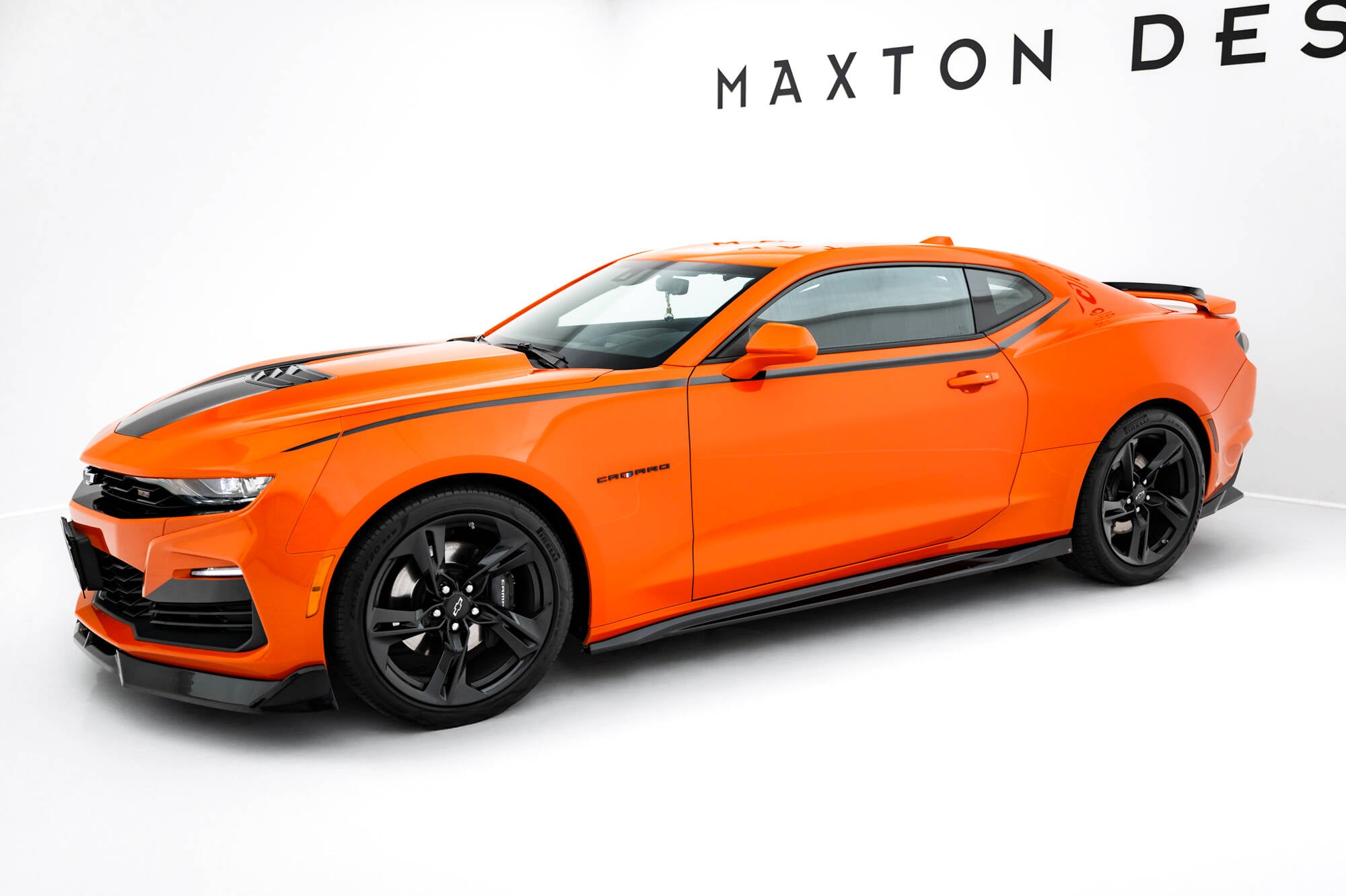 Maxton Design Street+ Seitenschweller Leisten V.2 passend für Chevrolet Camaro SS Mk6 Facelift schwarz Hochglanz