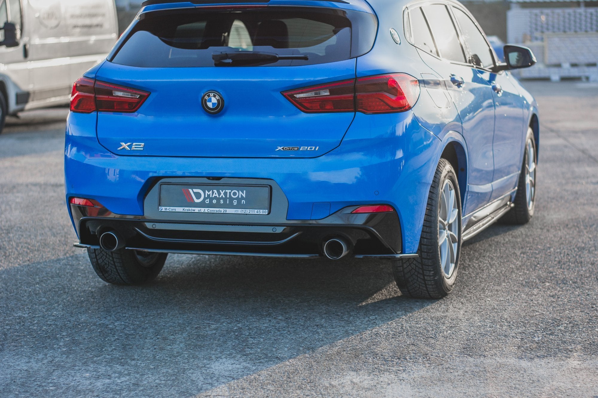 Maxton Design Heck Ansatz Flaps Diffusor passend für BMW X2 F39 M-Paket schwarz Hochglanz