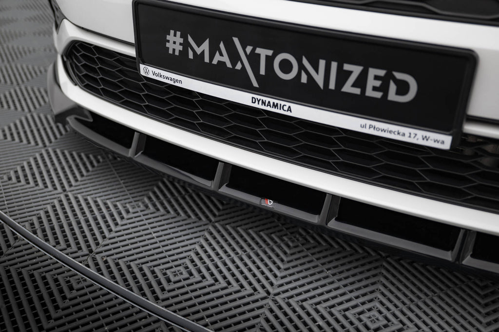 Maxton Design Street+ Spoilerlippe Front Ansatz V.1 passend für VW Jetta GLI Mk7 schwarz Hochglanz