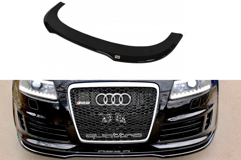 Maxton Design Street+ Spoilerlippe Front Ansatz passend für Audi RS6 C6 schwarz Hochglanz