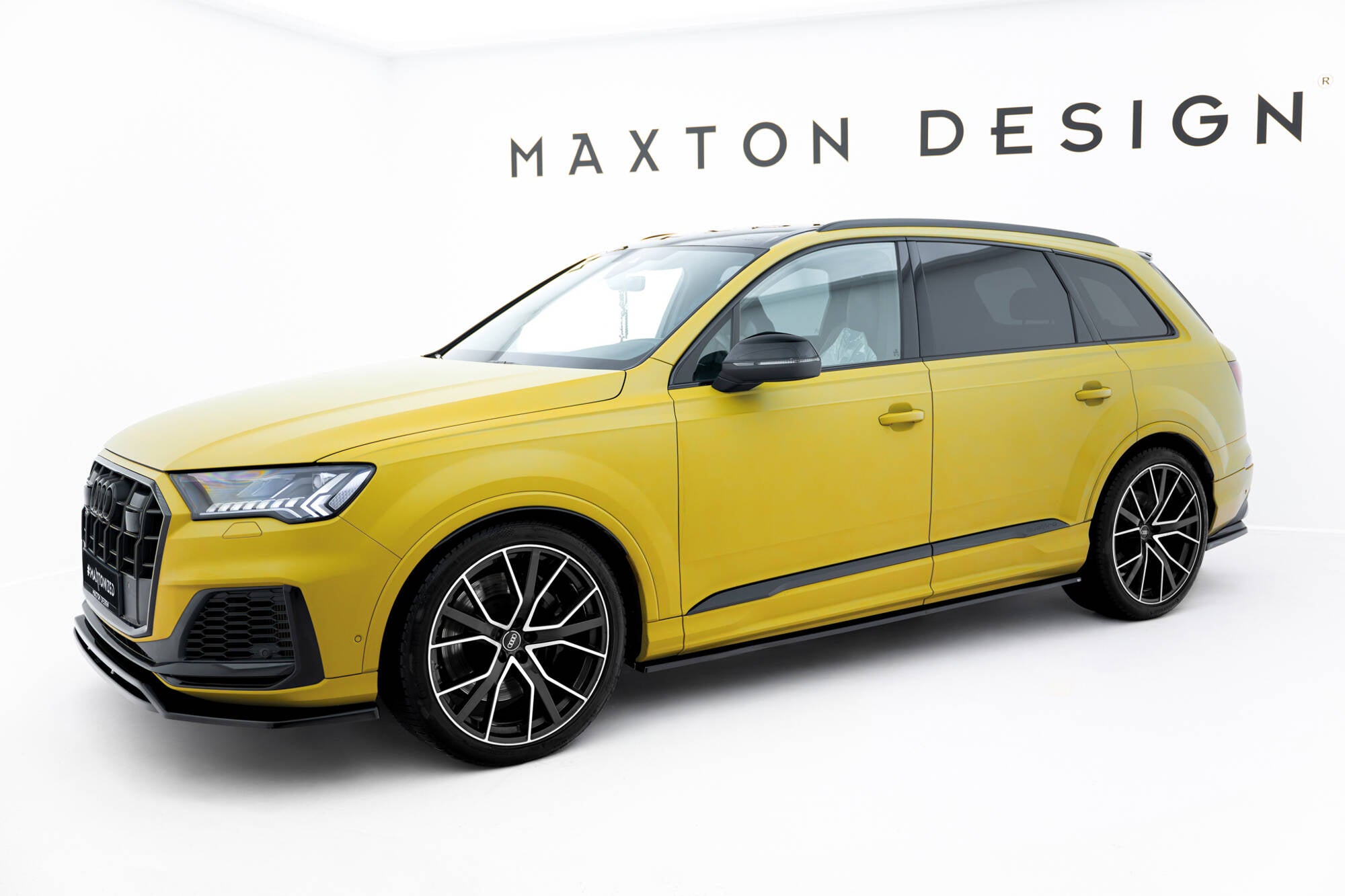 Maxton Design Street+ Seitenschweller Leisten passend für V.1 passend für Audi SQ7 / Q7 S-Line Mk2 (4M) Facelift schwarz Hochglanz