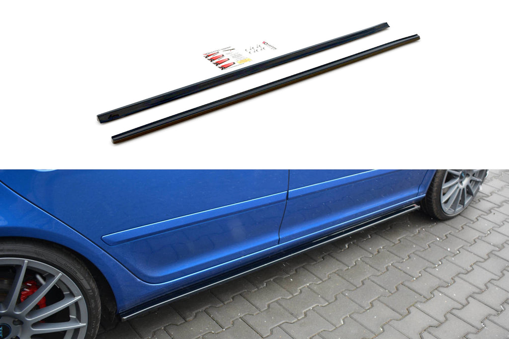 Maxton Design Street+ Seitenschweller Leisten passend für Skoda Octavia RS Mk2 / Mk2 FL schwarz Hochglanz