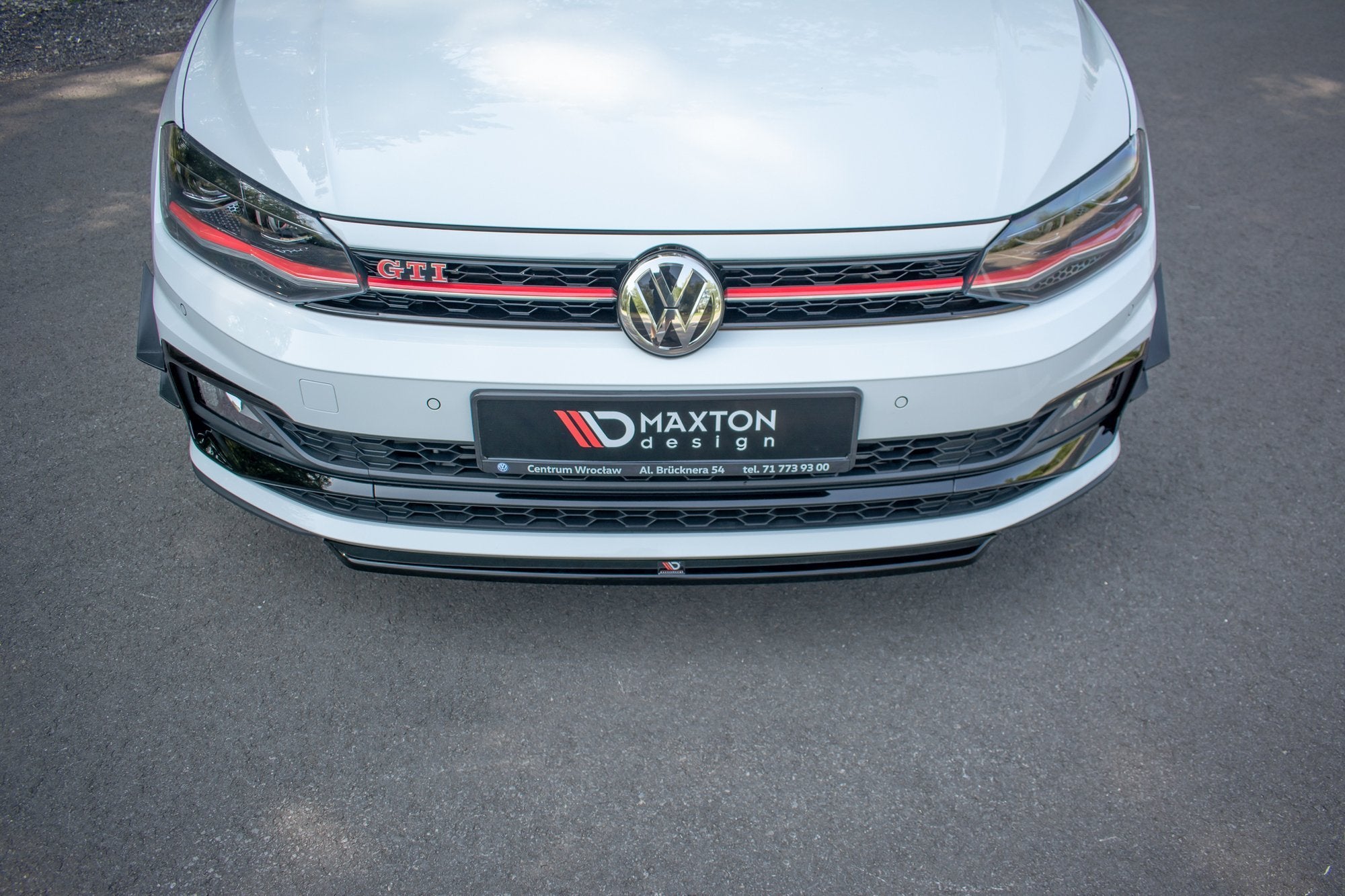 Maxton Design Street+ Spoilerlippe Front Ansatz V.4 passend für VW Polo GTI / R-line Mk6 schwarz Hochglanz