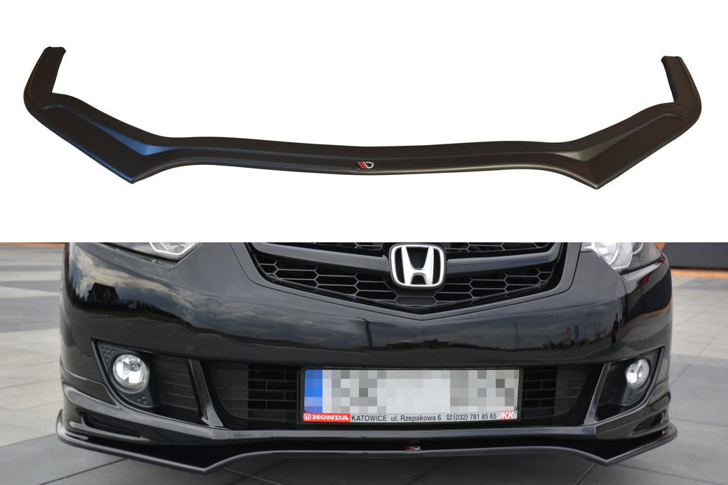Maxton Design Street+ Spoilerlippe Front Ansatz passend für HONDA ACCORD MK.8 TYPE-S CU-Serie vor Facelift SEDAN schwarz Hochglanz