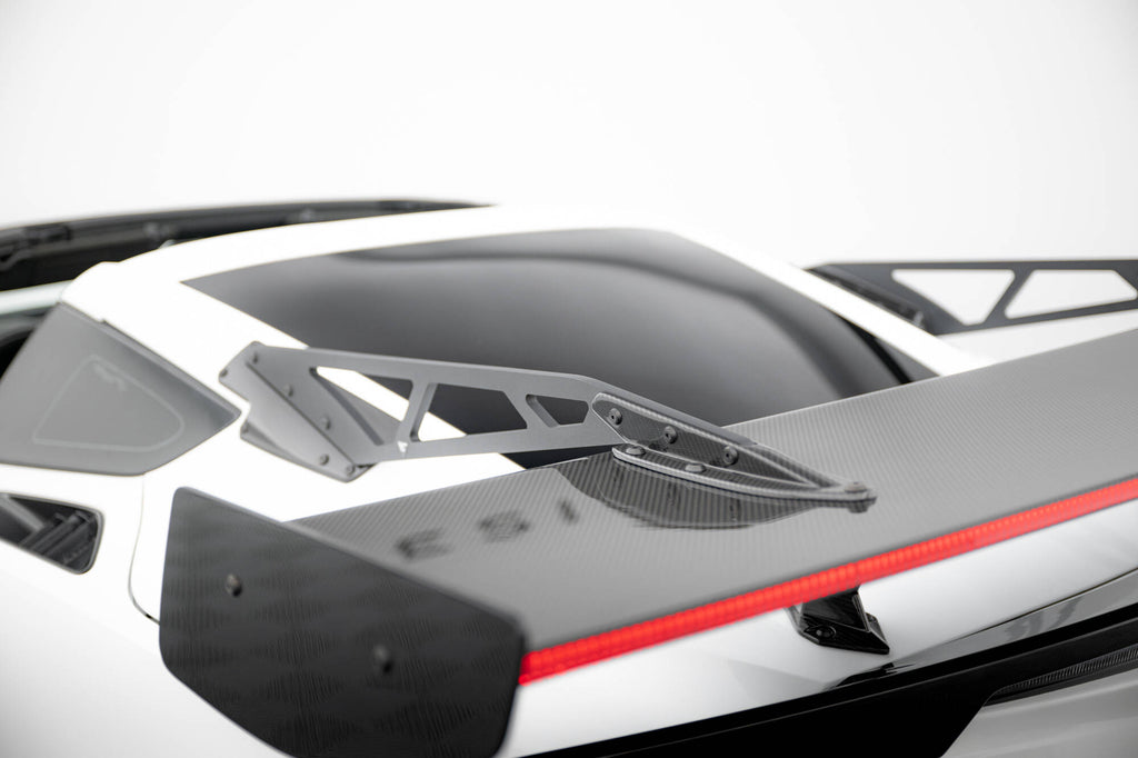 Maxton Design Carbon Spoiler With Upper Swan Mounting + LED Chevrolet Corvette Stingray / Grand Sport C7 für Chevrolet Corvette C7