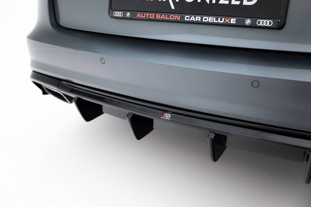 Maxton Design Diffusor Heck Ansatz V.2 passend für Audi A6 / A6 C7 S-line/ S6 C7 Facelift schwarz Hochglanz