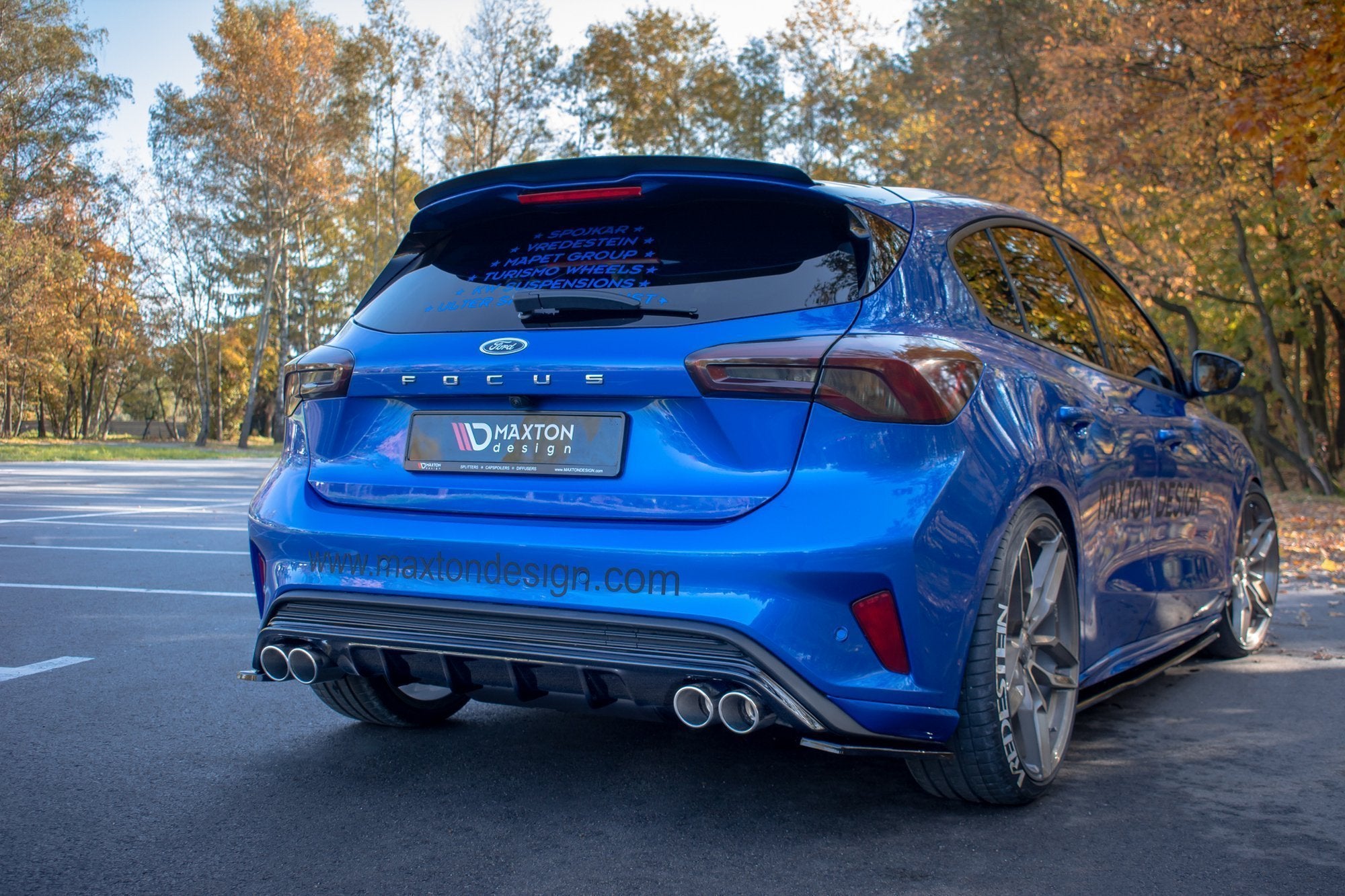 Maxton Design Diffusor Heck Ansatz passend für Ford Focus Hatchabck ST-Line schwarz Hochglanz