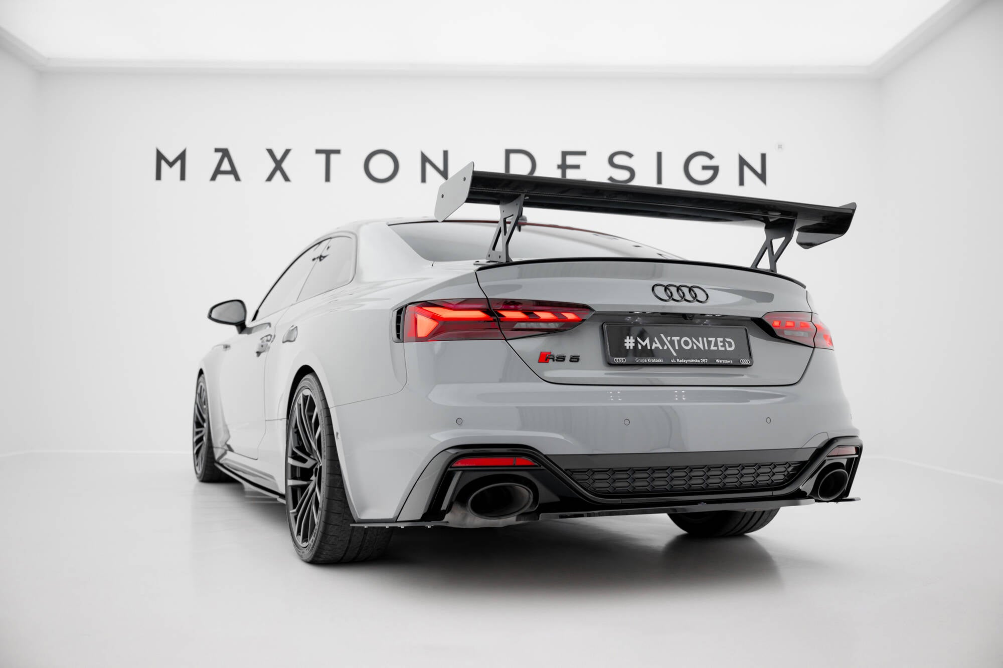 Maxton Design Carbon Spoiler With External Brackets Uprights V.1 Audi A5 / A5 S-Line / S5 / RS5 Coupe F5 / F5 Facelift für Audi A5 / S5 / RS5