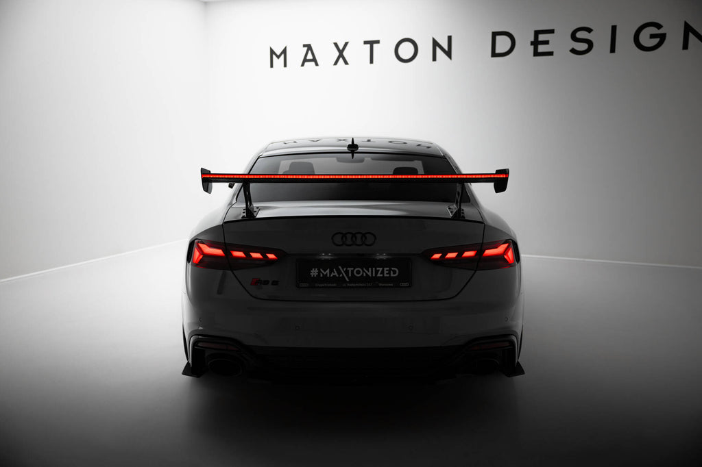 Maxton Design Carbon Spoiler With External Brackets Uprights V.2 + LED Audi A5 / A5 S-Line / S5 / RS5 Coupe F5 / F5 Facelift für Audi A5 / S5 / RS5