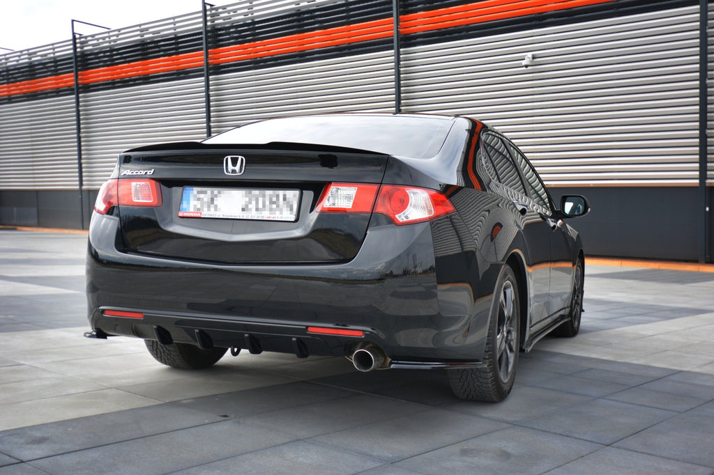 Maxton Design Diffusor Heck Ansatz passend für Honda Accord Limousine Mk8 schwarz Hochglanz