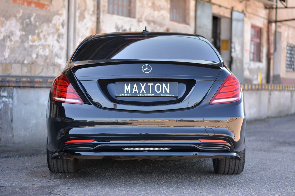 Maxton Design Spoiler CAP passend für Mercedes-Benz S W222 / W222 Facelift schwarz Hochglanz