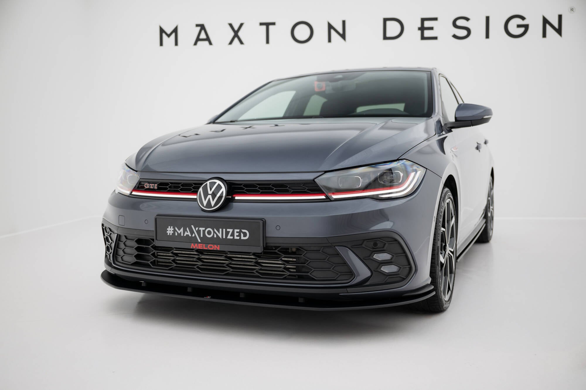 Maxton Design Street Pro Street+ Spoilerlippe Front Ansatz passend für VW Polo GTI Mk6 Facelift