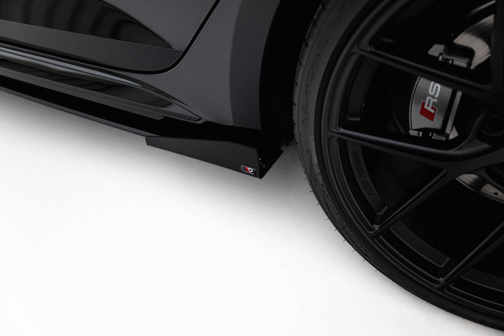 Maxton Design Street Pro Street+ Seitenschweller Leisten + Flaps passend für Audi RS5 Sportback F5 schwarz Hochglanz