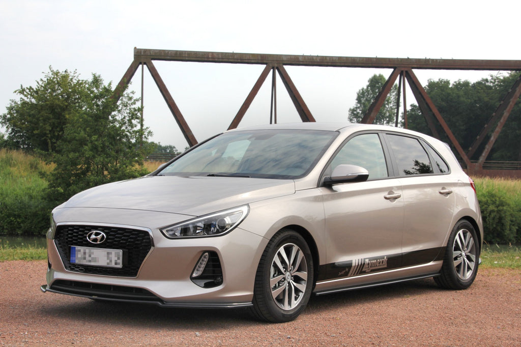 Maxton Design Street+ Spoilerlippe Front Ansatz V.1 passend für HYUNDAI I30 MK3 HATCHBACK schwarz Hochglanz