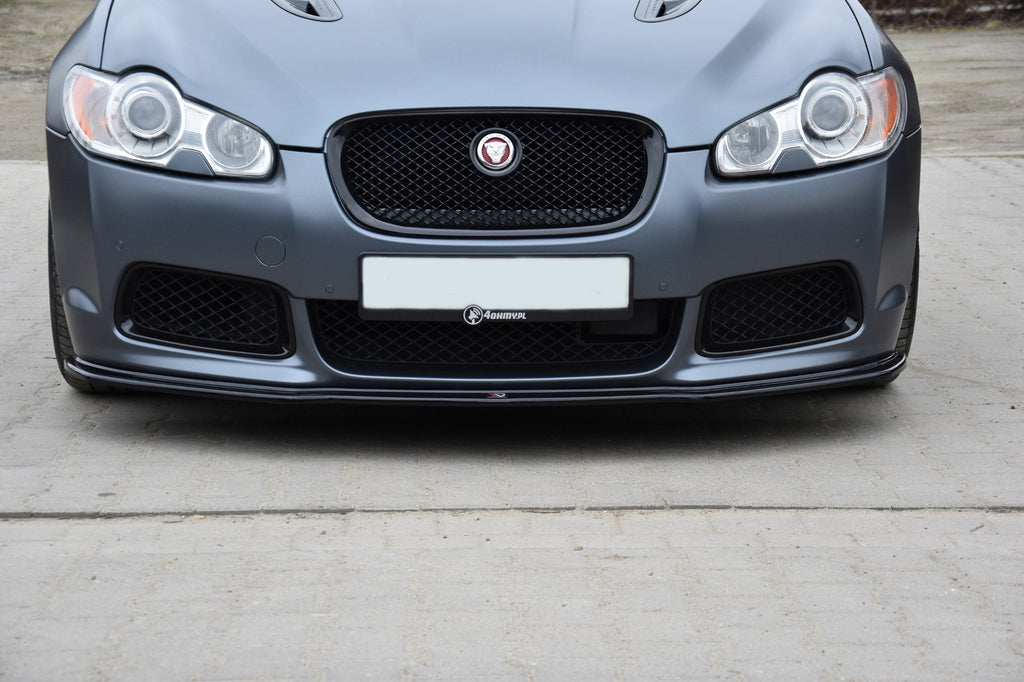 Maxton Design Street+ Spoilerlippe Front Ansatz V.1 passend für JAGUAR XF- R schwarz Hochglanz