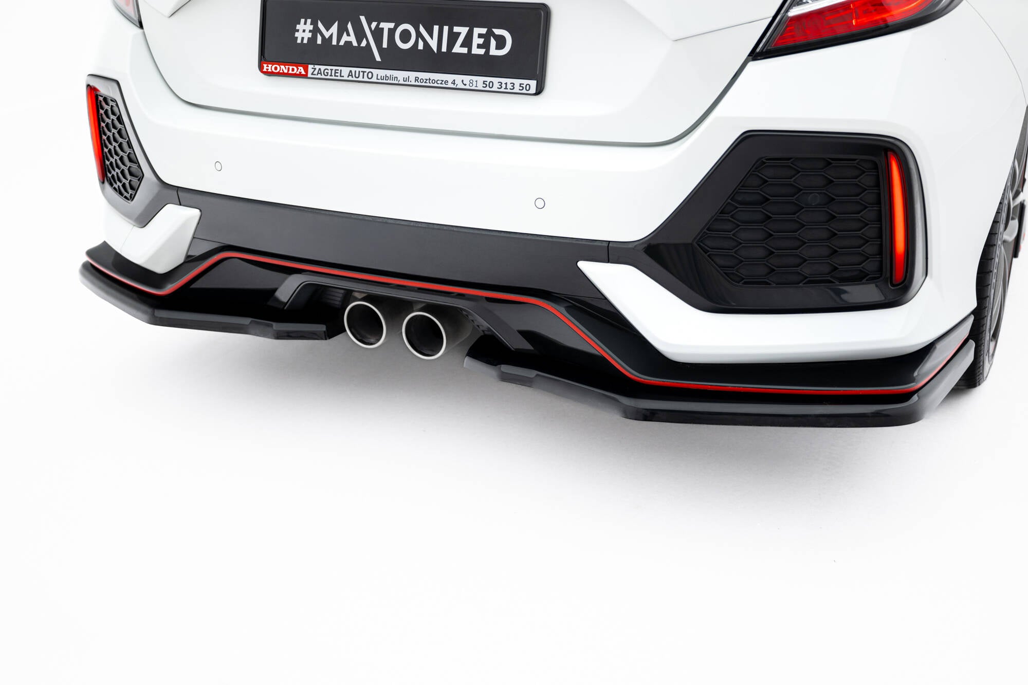 Maxton Design Heckansatz Honda Civic Sport Mk 10 schwarz Hochglanz für Honda Civic Mk10