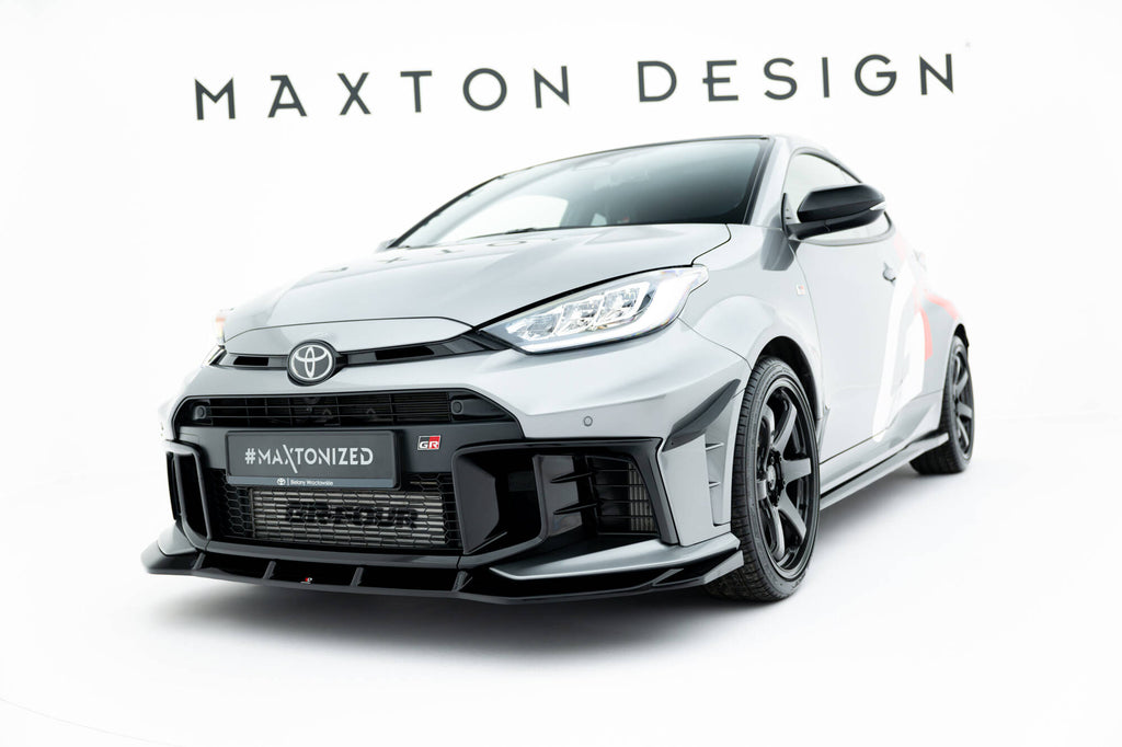 Maxton Design Street+ Spoilerlippe Front Ansatz V.1 passend für Toyota GR Yaris Mk4 Facelift schwarz Hochglanz