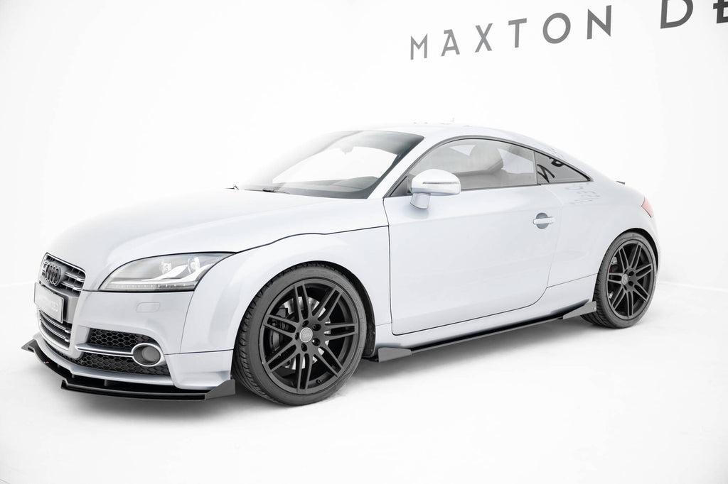 Maxton Design Street Pro Street+ Seitenschweller Leisten + Flaps passend für Audi TT S / TT S-Line 8J Facelift schwarz Hochglanz