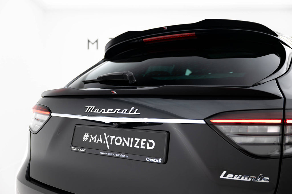 Maxton Design Niedriger Spoiler CAP passend für Maserati Levante GT Mk1 Facelift schwarz Hochglanz