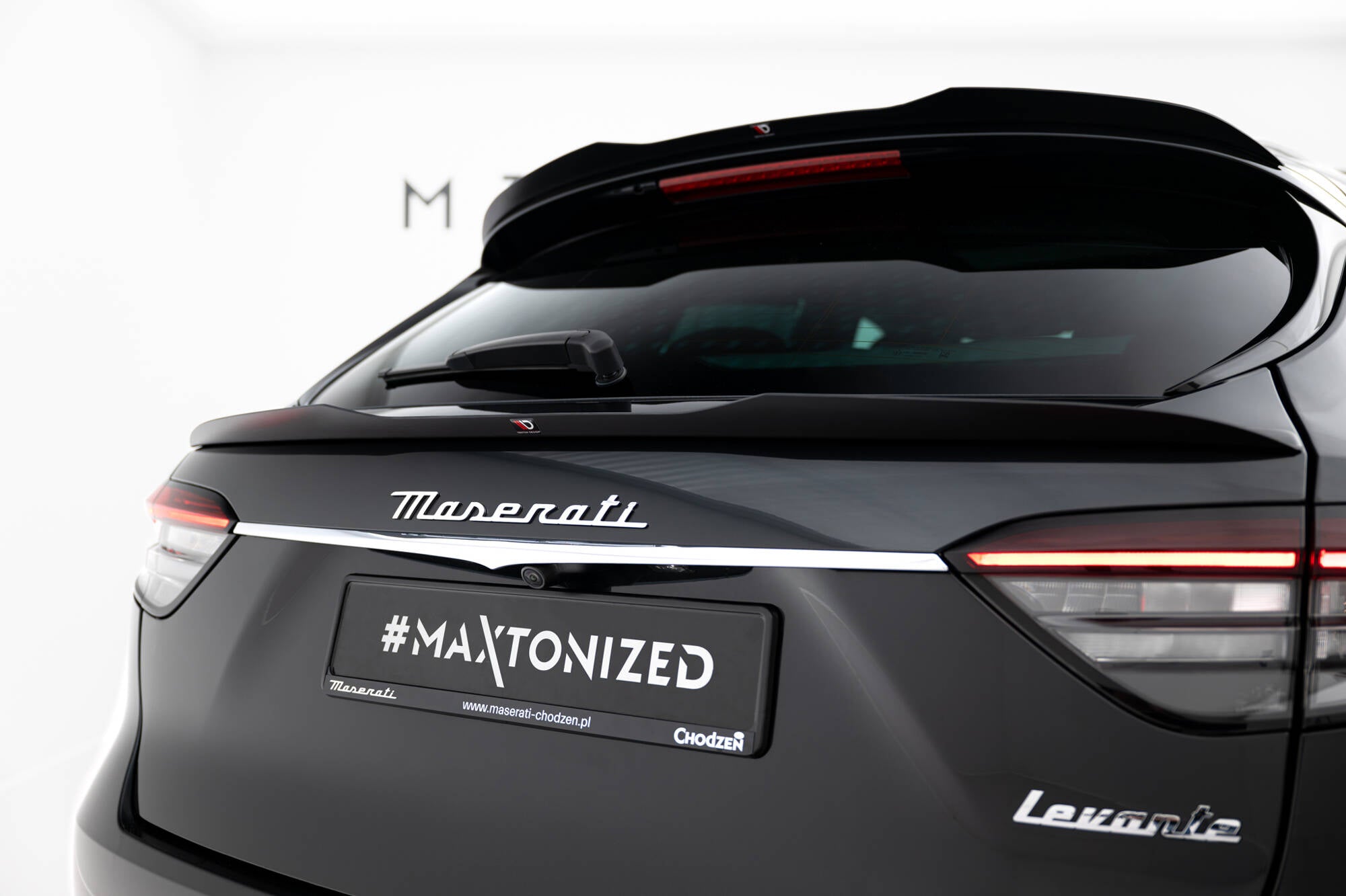 Maxton Design Niedriger Spoiler CAP passend für Maserati Levante GT Mk1 Facelift schwarz Hochglanz