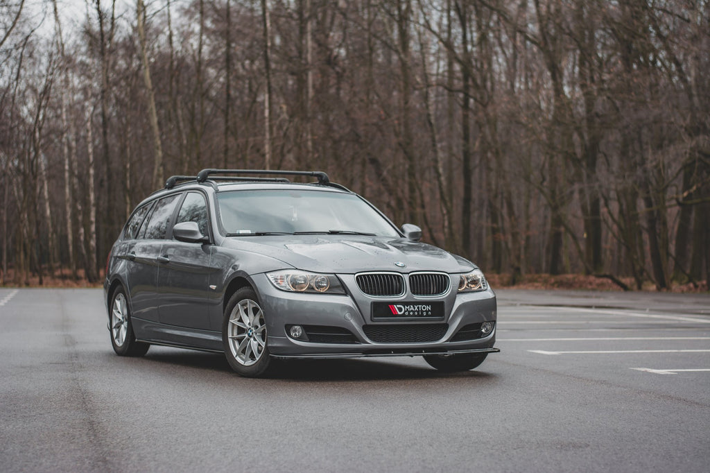 Maxton Design Street+ Spoilerlippe Front Ansatz V.2 passend für BMW 3er E90/E91 Facelift schwarz Hochglanz