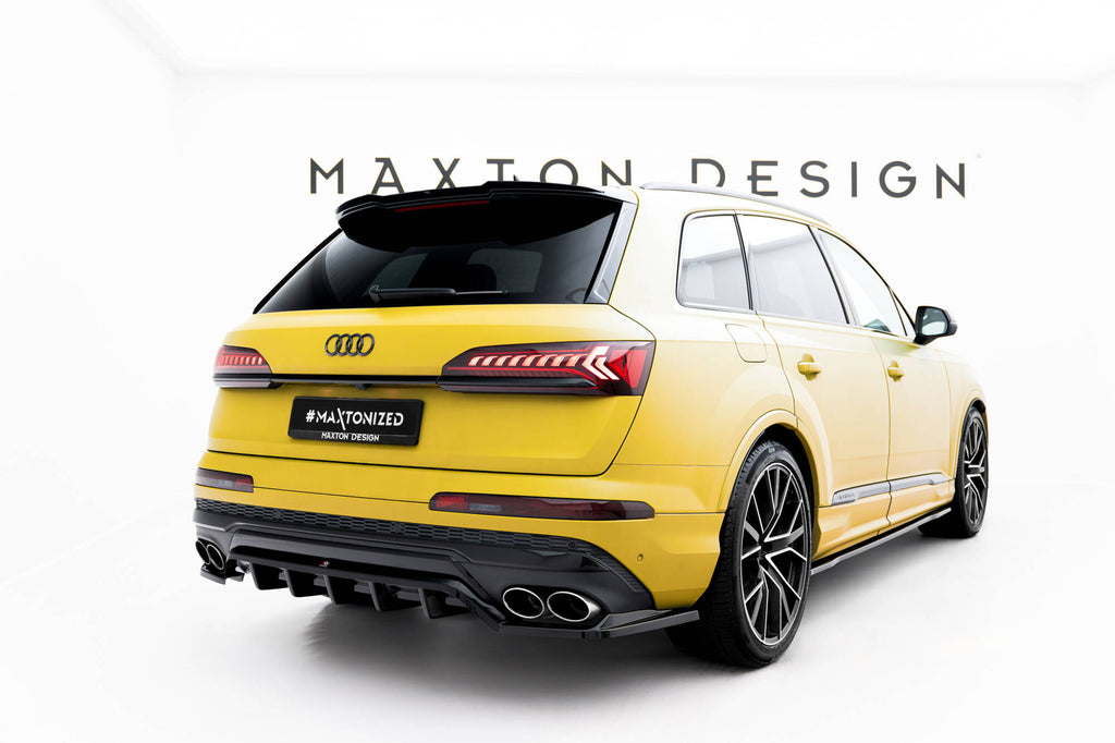 Maxton Design Street+ Mittlerer Diffusor RACE passend für Audi SQ7 Mk2 (4M) Facelift schwarz Hochglanz