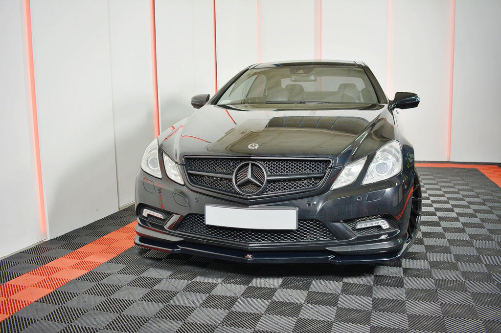 Maxton Design Street+ Spoilerlippe Front Ansatz passend für Mercedes-Benz E-Klasse W207 Coupe AMG-Line schwarz Hochglanz