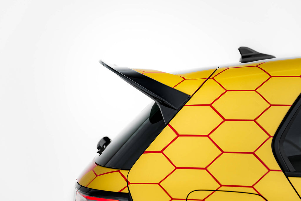Maxton Design Spoiler CAP V.2 passend für VW Golf R-Performance Hatchback Mk8 Facelift schwarz Hochglanz
