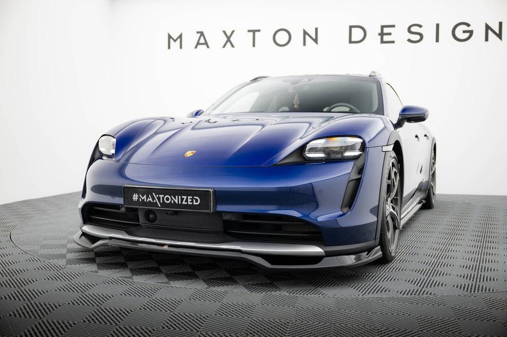 Maxton Design Street+ Spoilerlippe Front Ansatz passend für Porsche Taycan Cross Turismo 4S schwarz Hochglanz