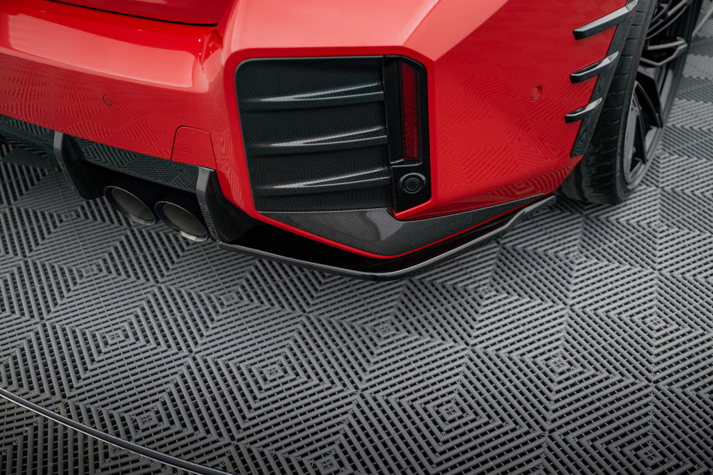 Maxton Design Heck Ansatz Flaps Diffusor passend für BMW M2 M-Performance G87 schwarz Hochglanz