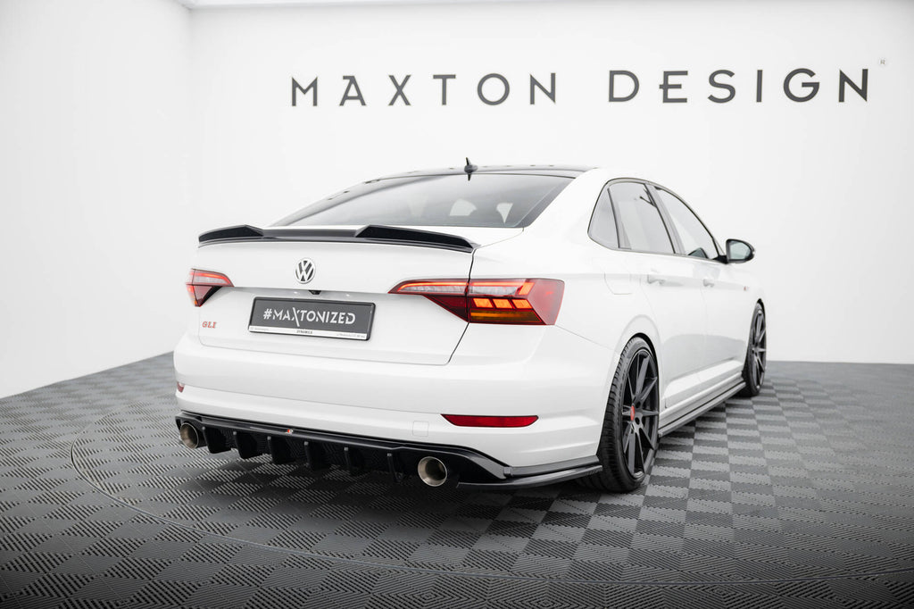Maxton Design Heck Ansatz Flaps Diffusor passend für VW Jetta GLI Mk7 schwarz Hochglanz