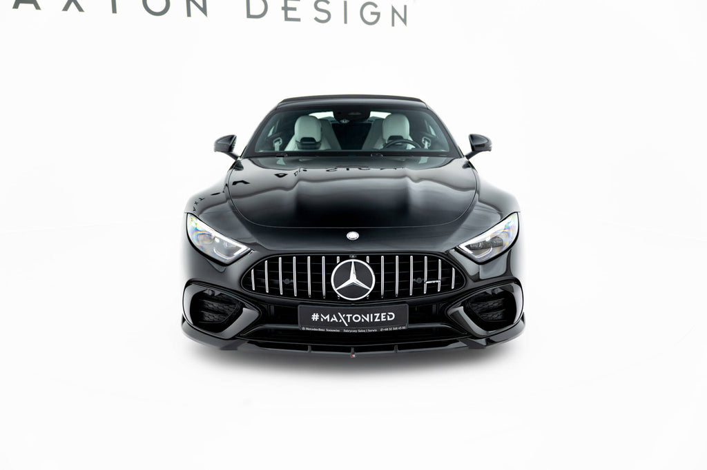 Maxton Design Street+ Spoilerlippe Front Ansatz passend für Mercedes-AMG SL 63 R232 schwarz Hochglanz