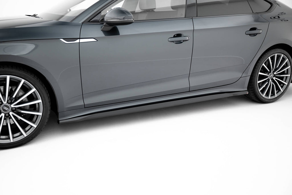 Maxton Design Street+ Seitenschweller Leisten passend für Audi A5 Sportback F5 Facelift schwarz Hochglanz