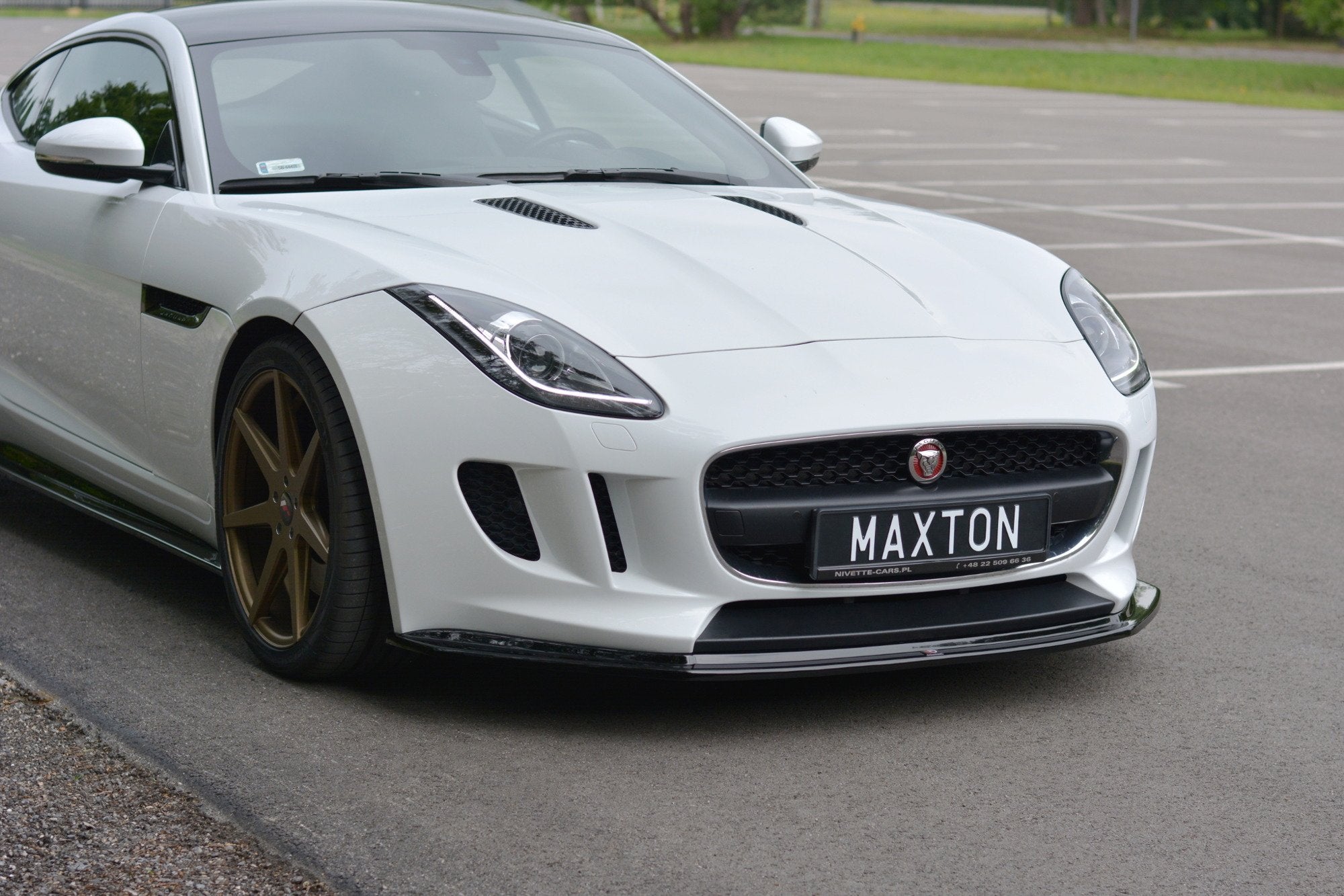 Maxton Design Street+ Spoilerlippe Front Ansatz V.1 passend für JAGUAR F-TYPE X152 schwarz Hochglanz